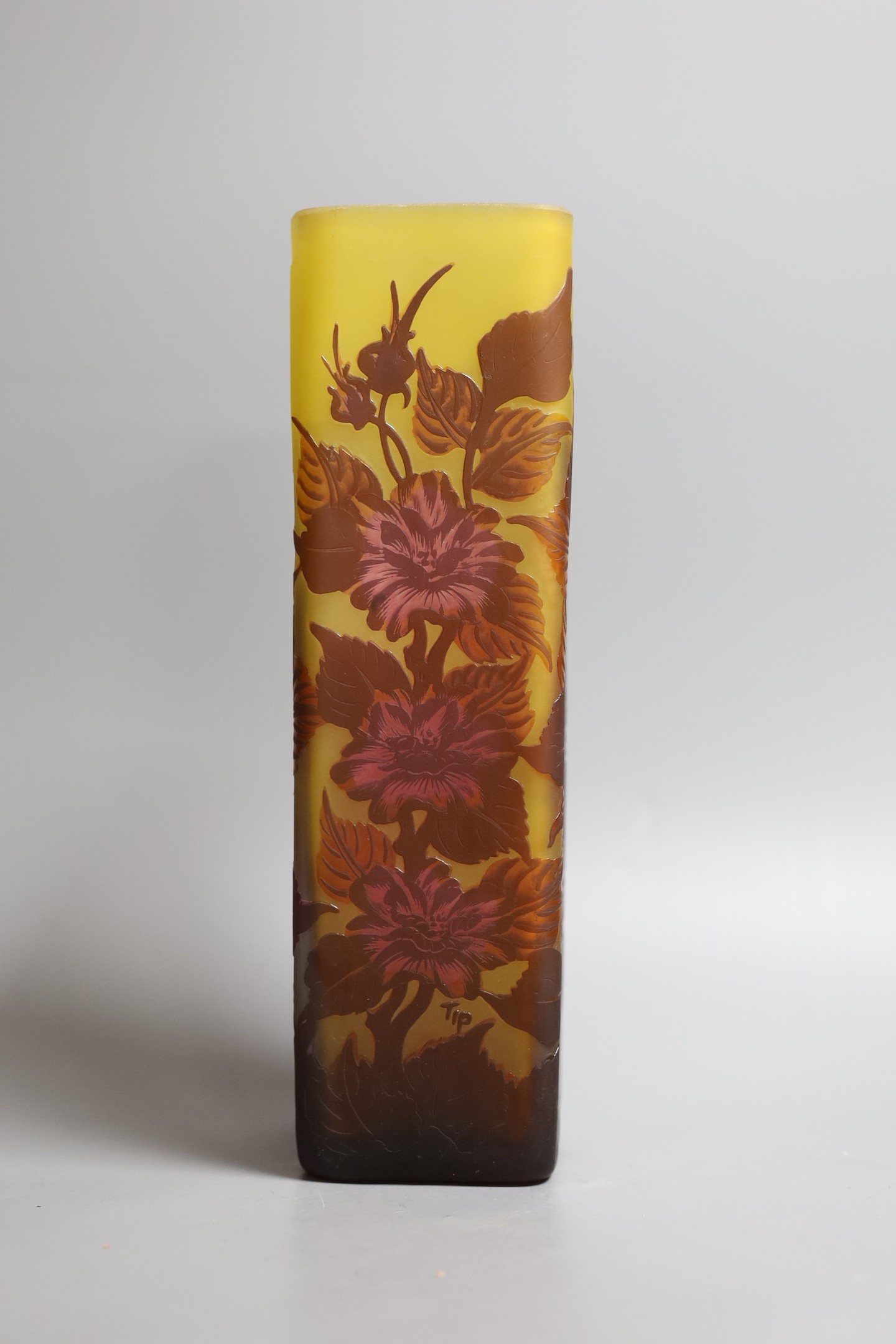 A Galle style cameo glass vase, 26.5 cms high